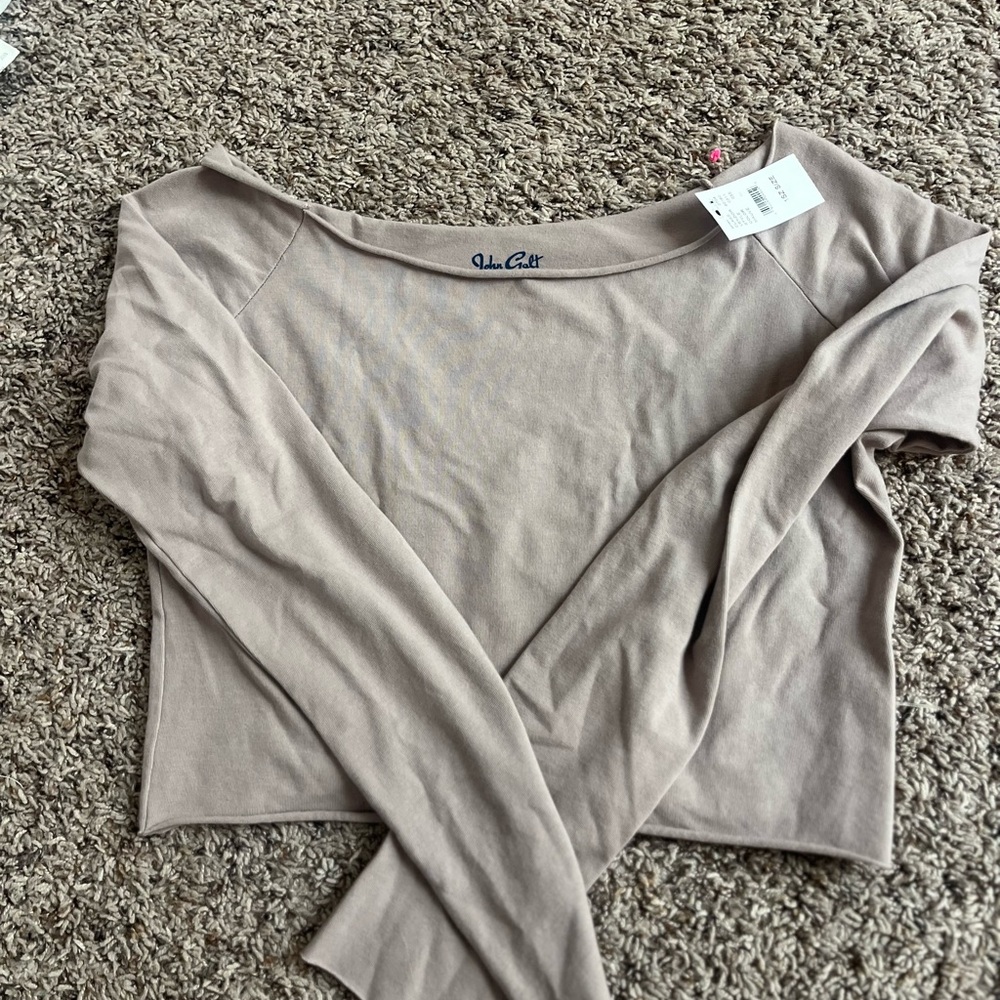 Light Purple John Galt cropped long sleeve top